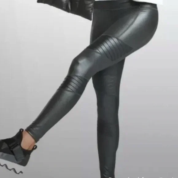 Athleta leggings womens Inclination black Moto Shimmer Tight size medium - Picture 4 of 9